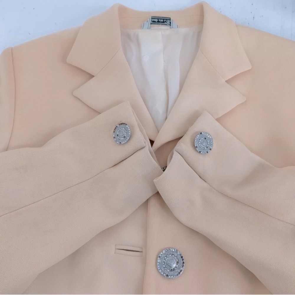 [Versace] Classic Vintage Yellow Blazer Embellished Buttons Women’s Sz 38 / US 2 - Picture 8 of 14